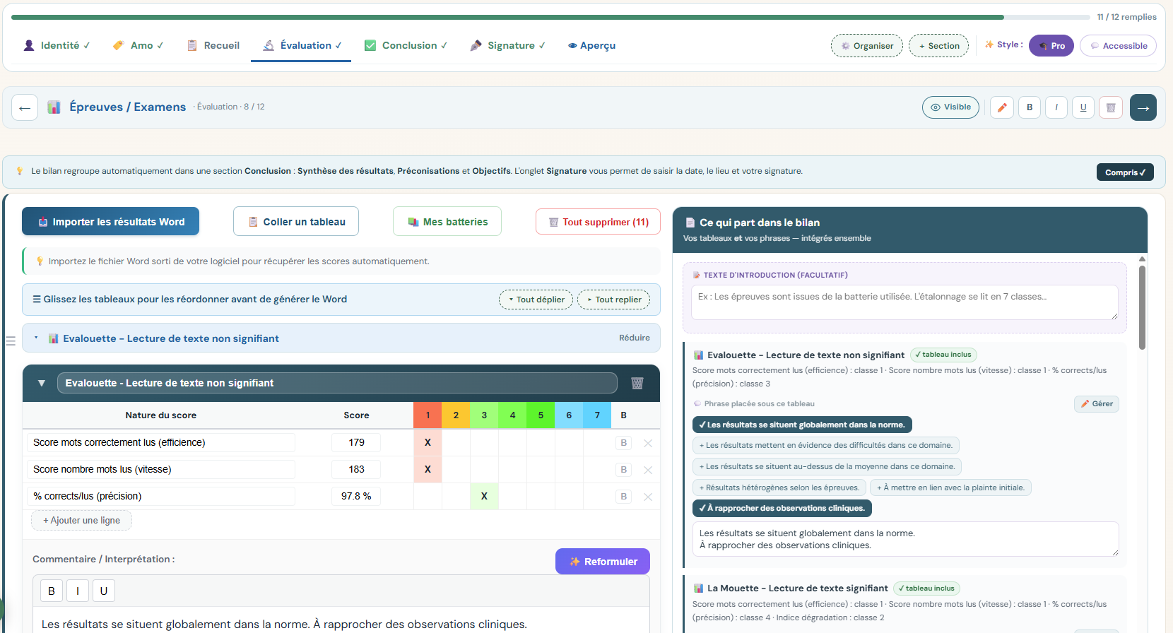 Vos scores importés, pas ressaisis
